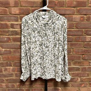 LaRoque Women’s Green Multi Silk Blend Long Sleeve Top Size Medium